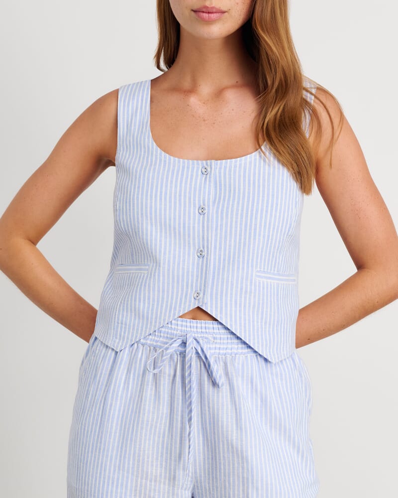 Indi Stripe Vest in BLUE/WHITE