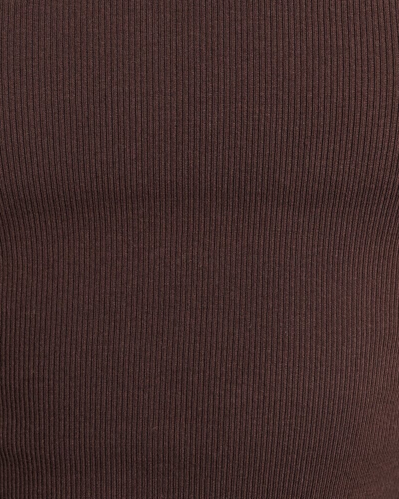 Kate Contrast Scoop Tank in DARK CHOCOLATE