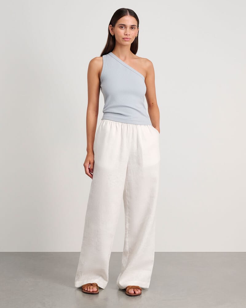 Wendy One Shoulder Tank in LIGHT BLUE