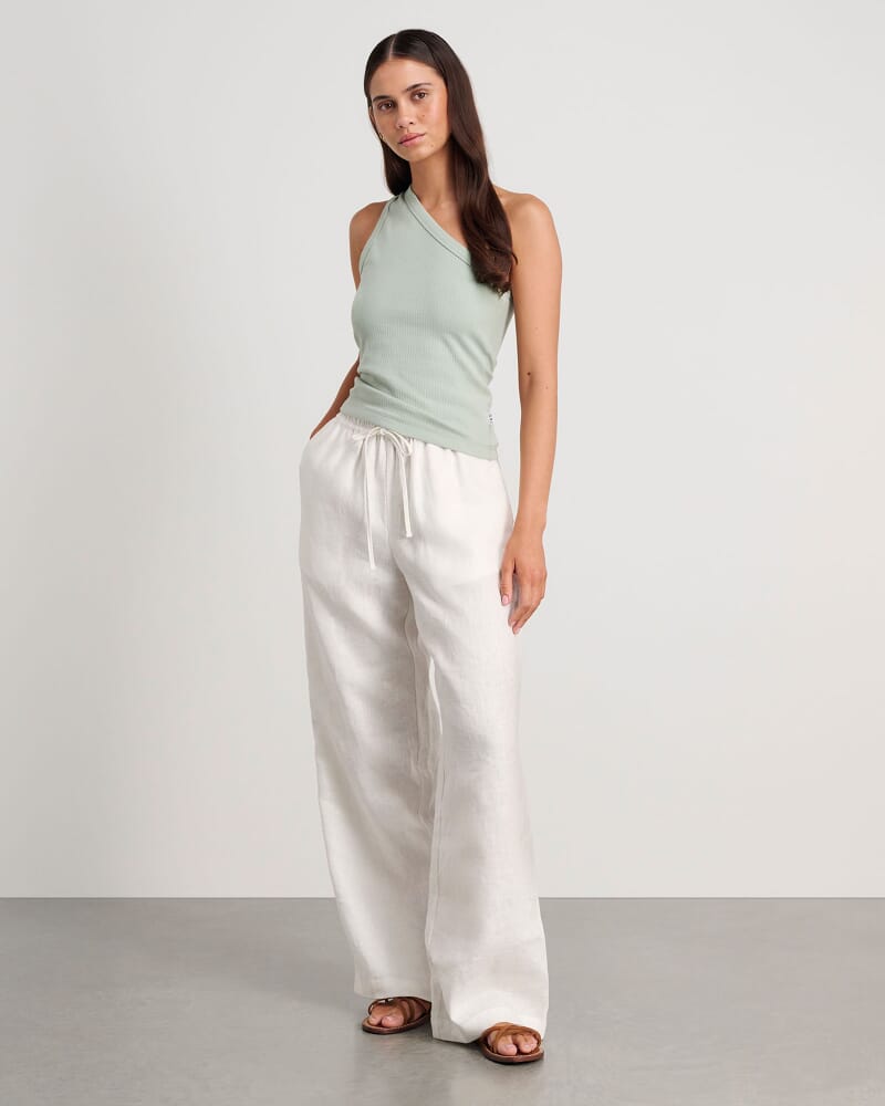 Wendy One Shoulder Tank in LIGHT MOSS