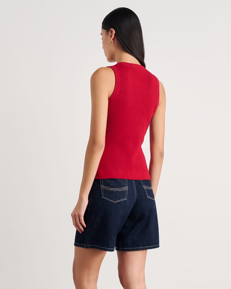 Selene Knit Vest in DEEP RED