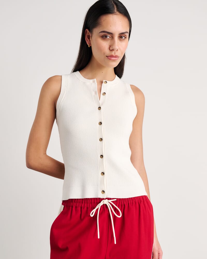Selene Knit Vest in MILK