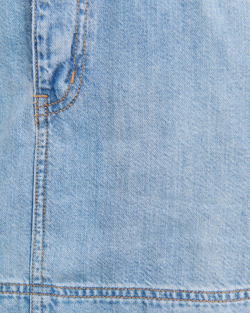 Loe Denim Shirt Dress in LIGHT WASH