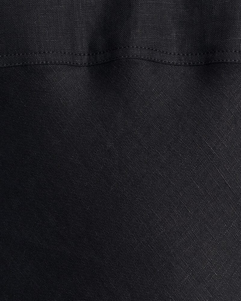 Delilah Linen Slip Dress in BLACK