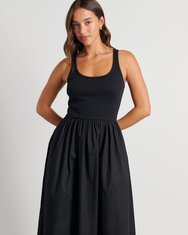 Mixed Media Dress in BLACK