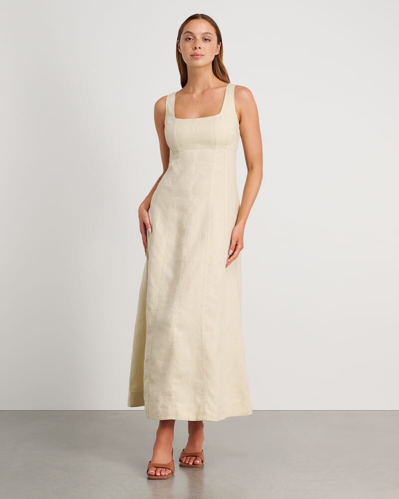 Daphne Linen Dress in NATURAL