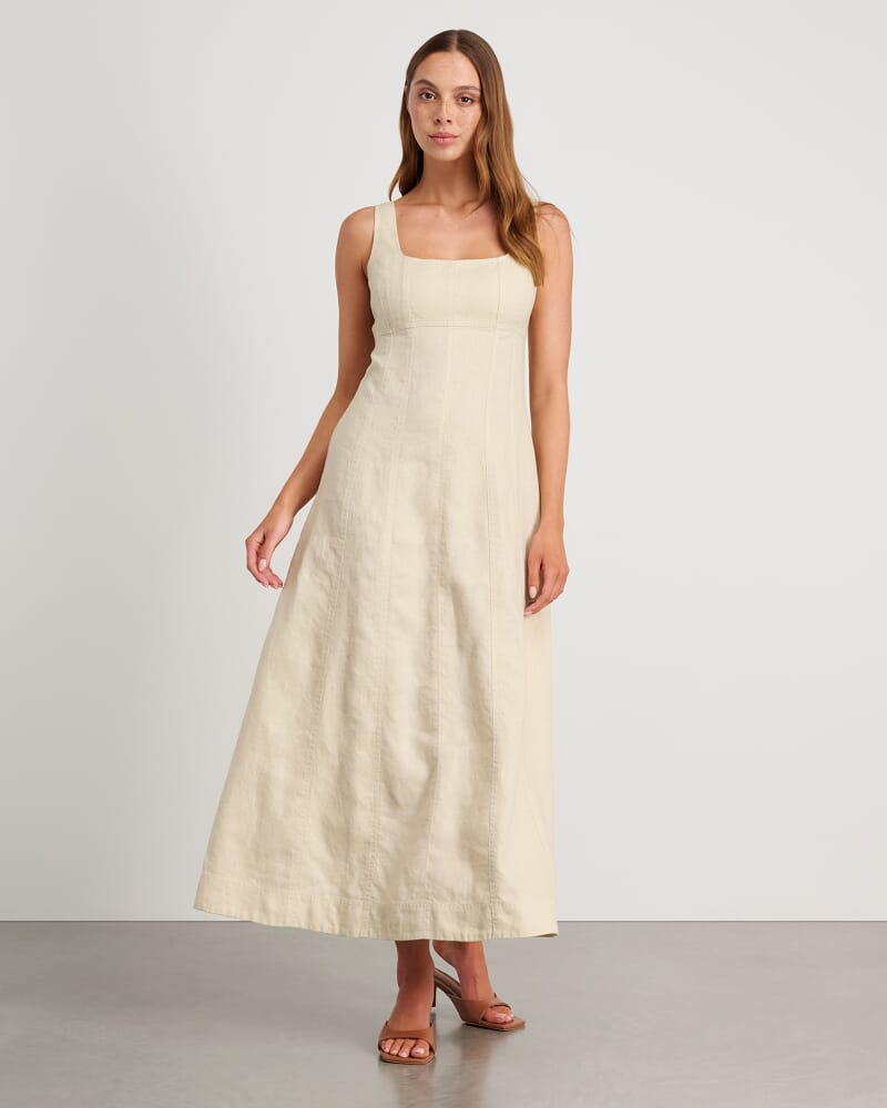 Daphne Linen Dress in NATURAL