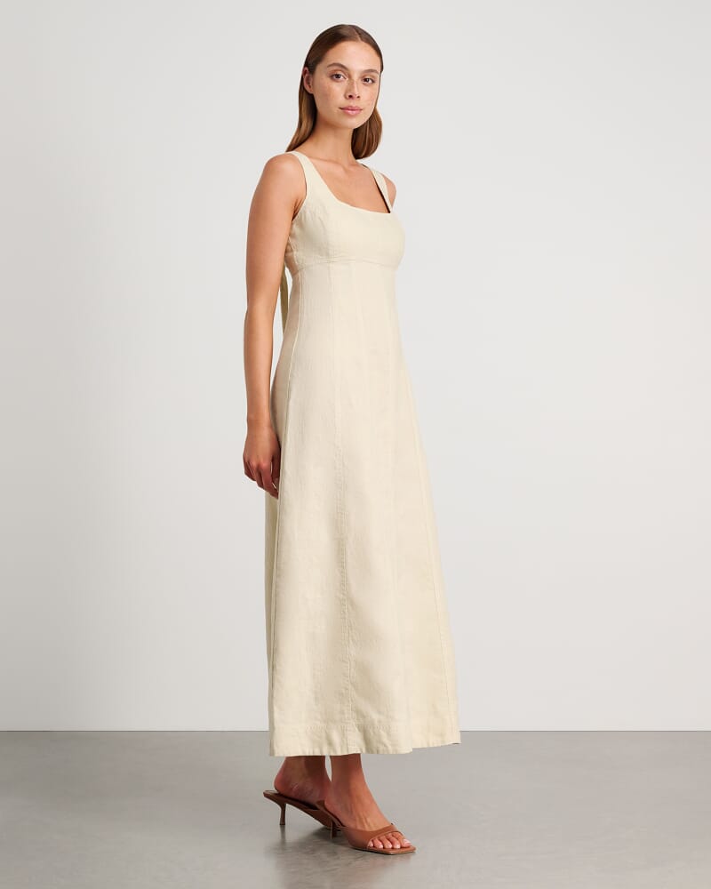 Daphne Linen Dress in NATURAL