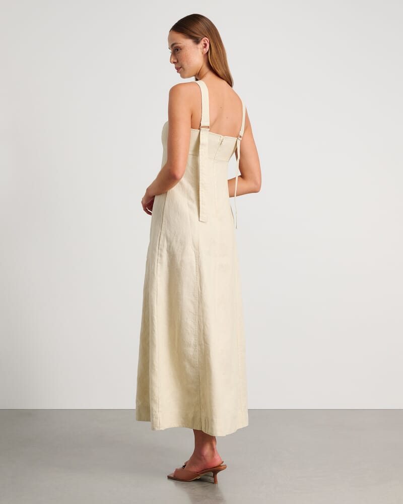 Daphne Linen Dress in NATURAL