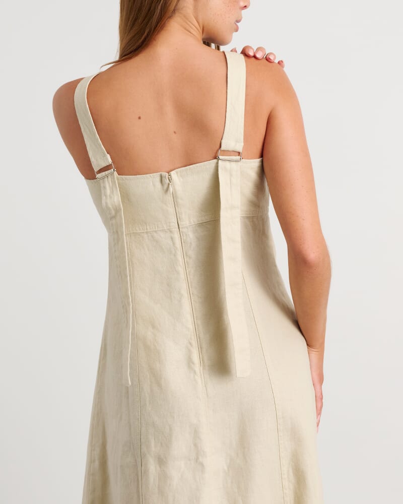 Daphne Linen Dress in NATURAL