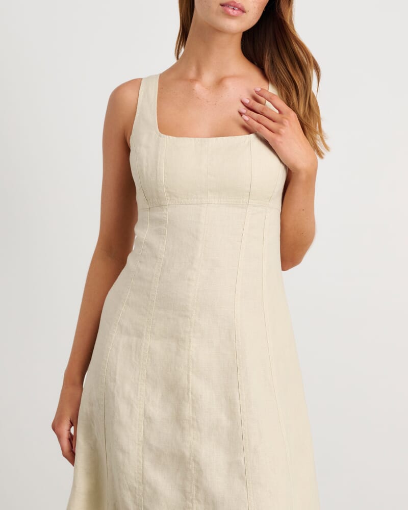 Daphne Linen Dress in NATURAL