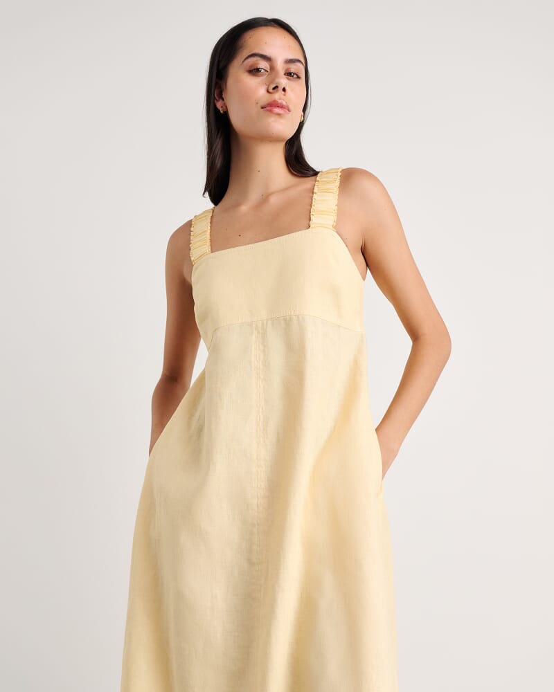 Kiki Elastic Strap Maxi Dress in BUTTER