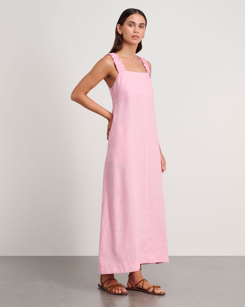 Kiki Elastic Strap Maxi Dress in DUSTY PINK