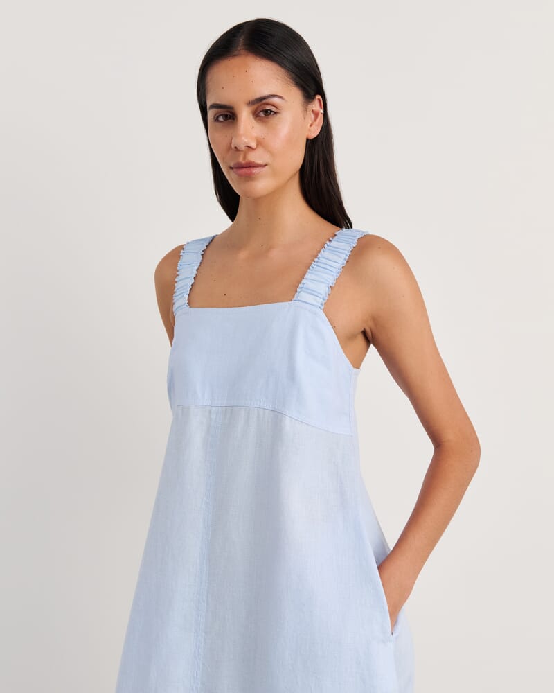 Kiki Elastic Strap Maxi Dress in ICE BLUE