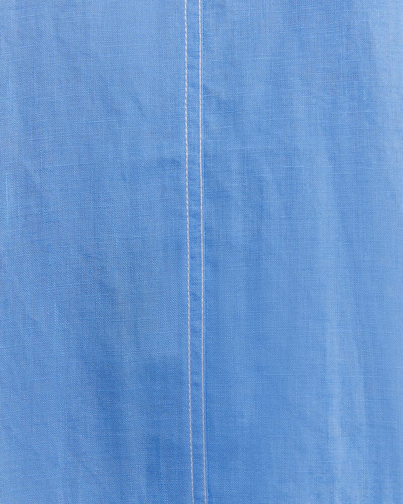 Sara Linen Midi Dress in AZURE