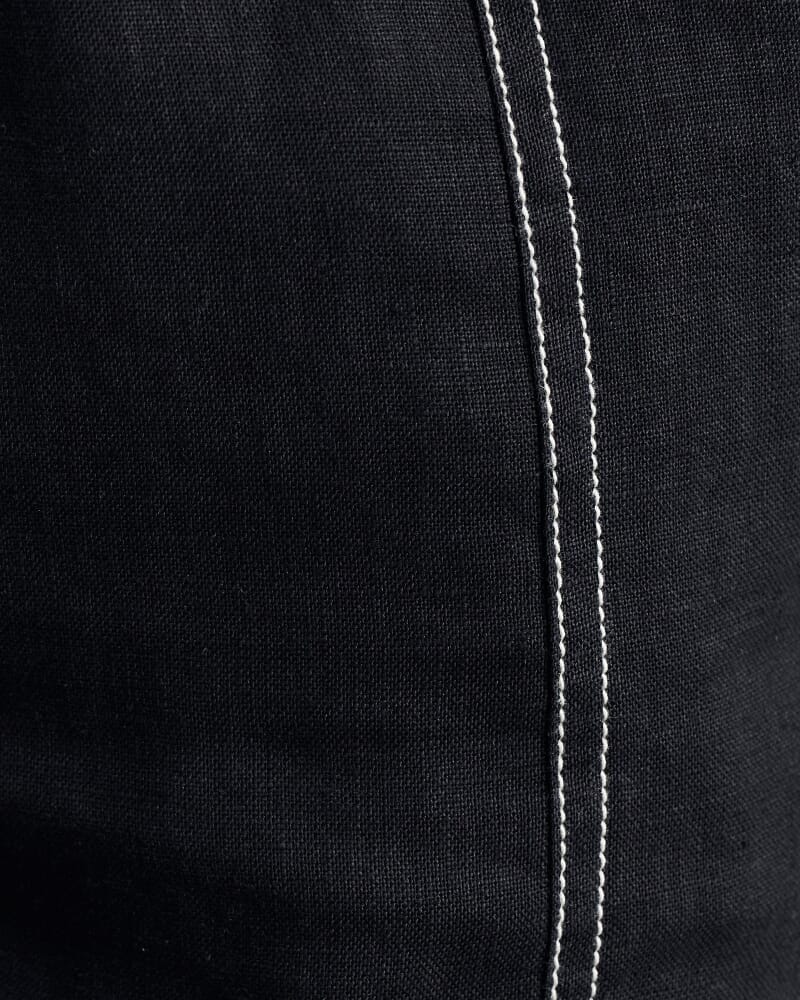 Sabine Linen Relaxed Leg Pant in BLACK