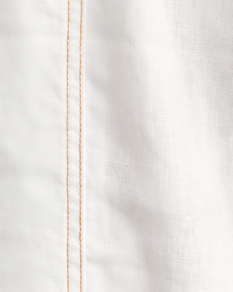 Sabine Linen Relaxed Leg Pant in WHITE