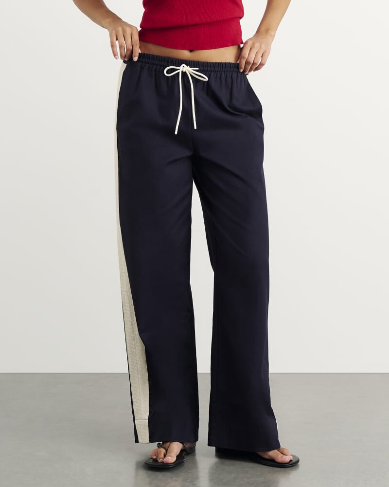 Canvas Contrast Pant in INK