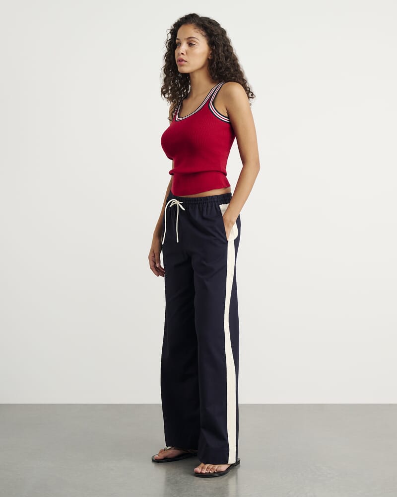 Canvas Contrast Pant in INK