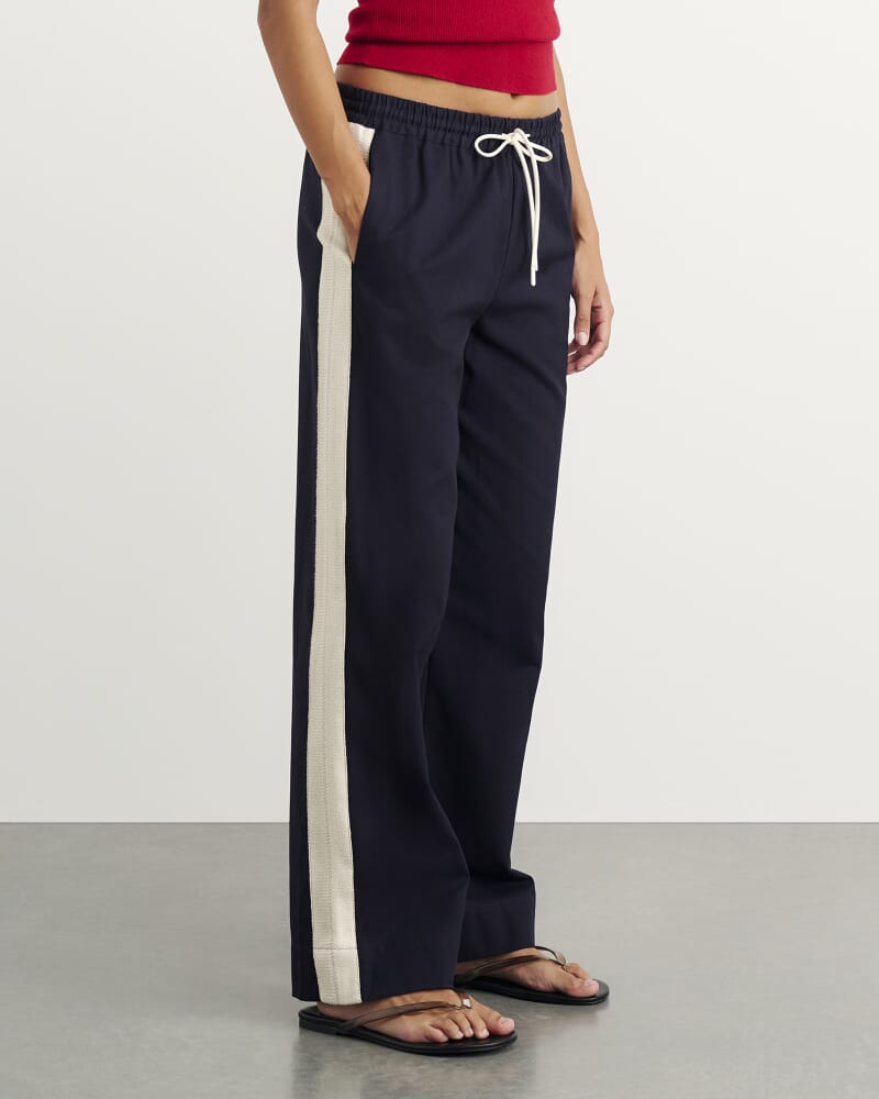Canvas Contrast Pant in INK