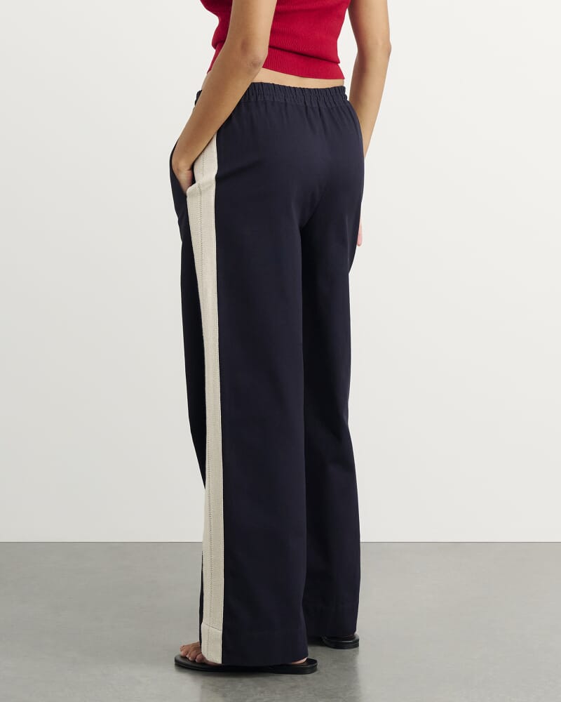 Canvas Contrast Pant in INK