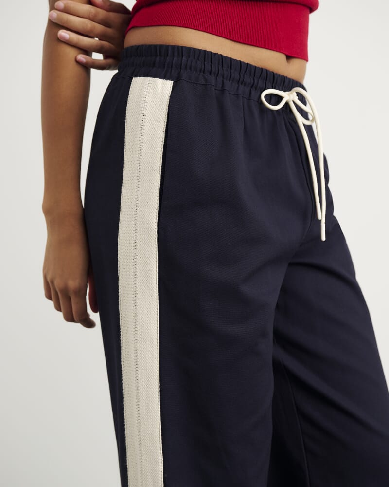 Canvas Contrast Pant in INK