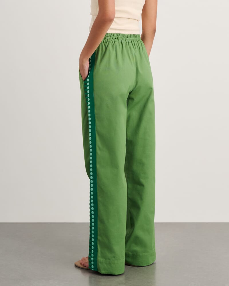 Canvas Contrast Pant in GREEN MULTI