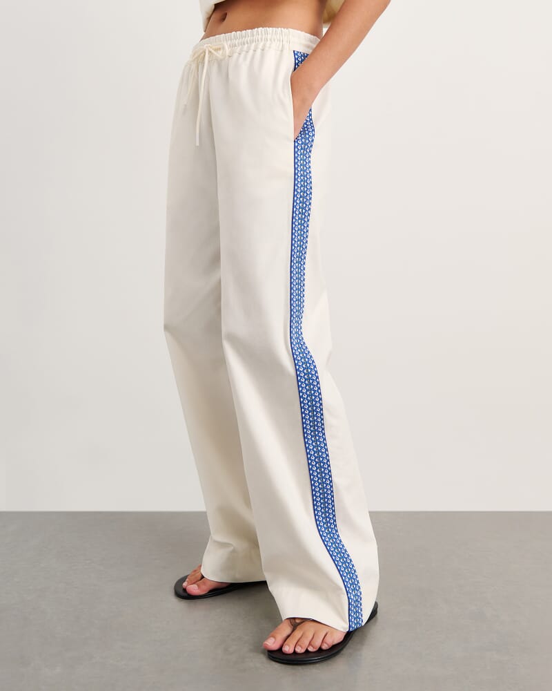 Canvas Contrast Pant in MILK