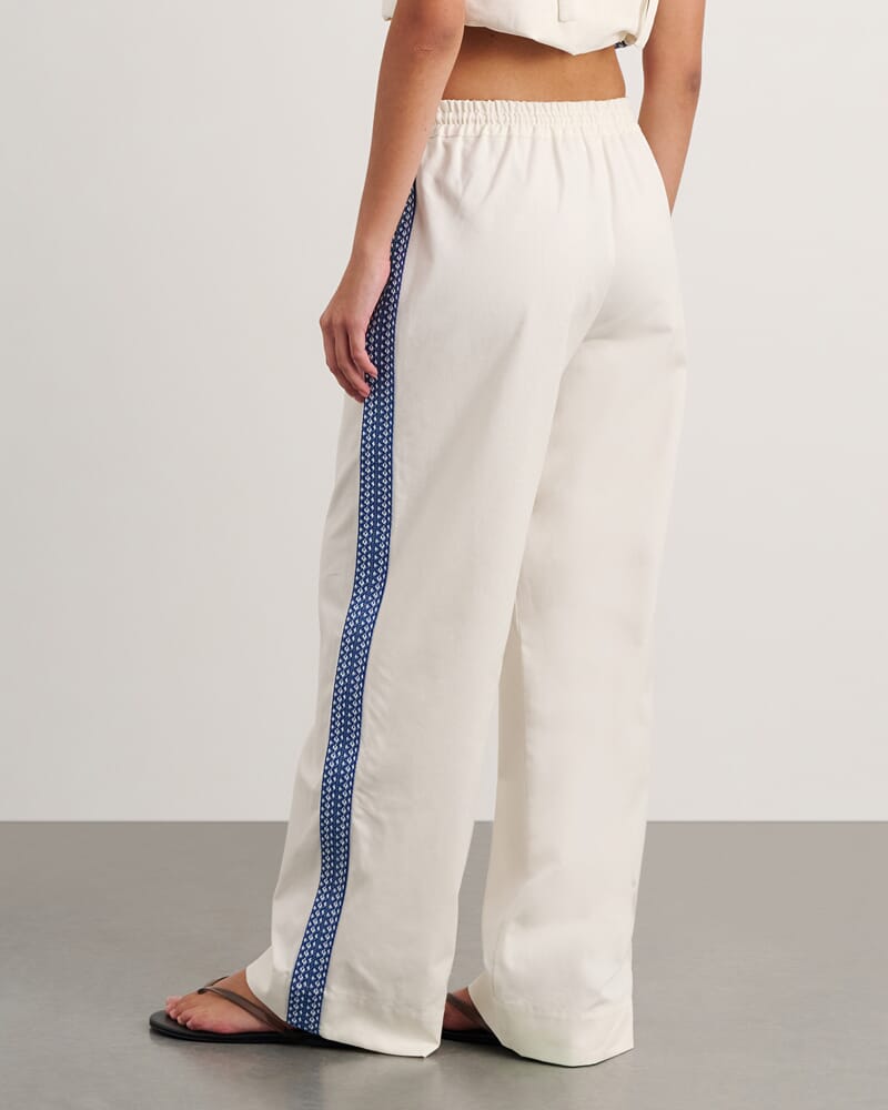 Canvas Contrast Pant in MILK