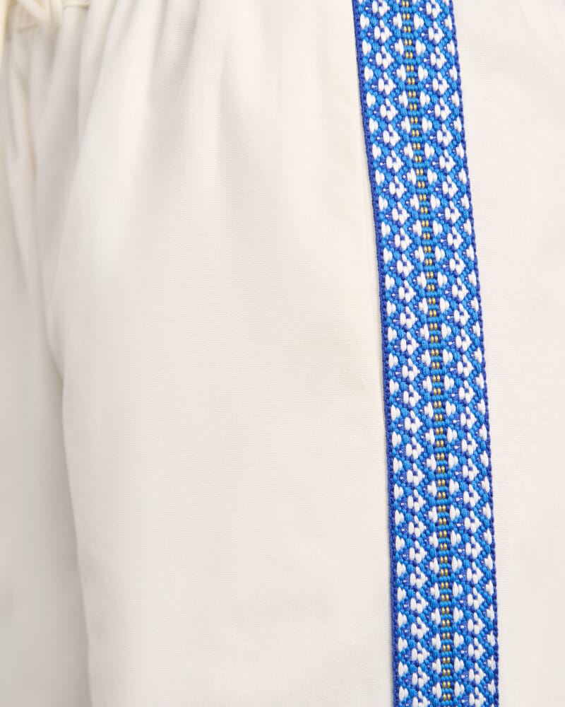 Canvas Contrast Pant in MILK