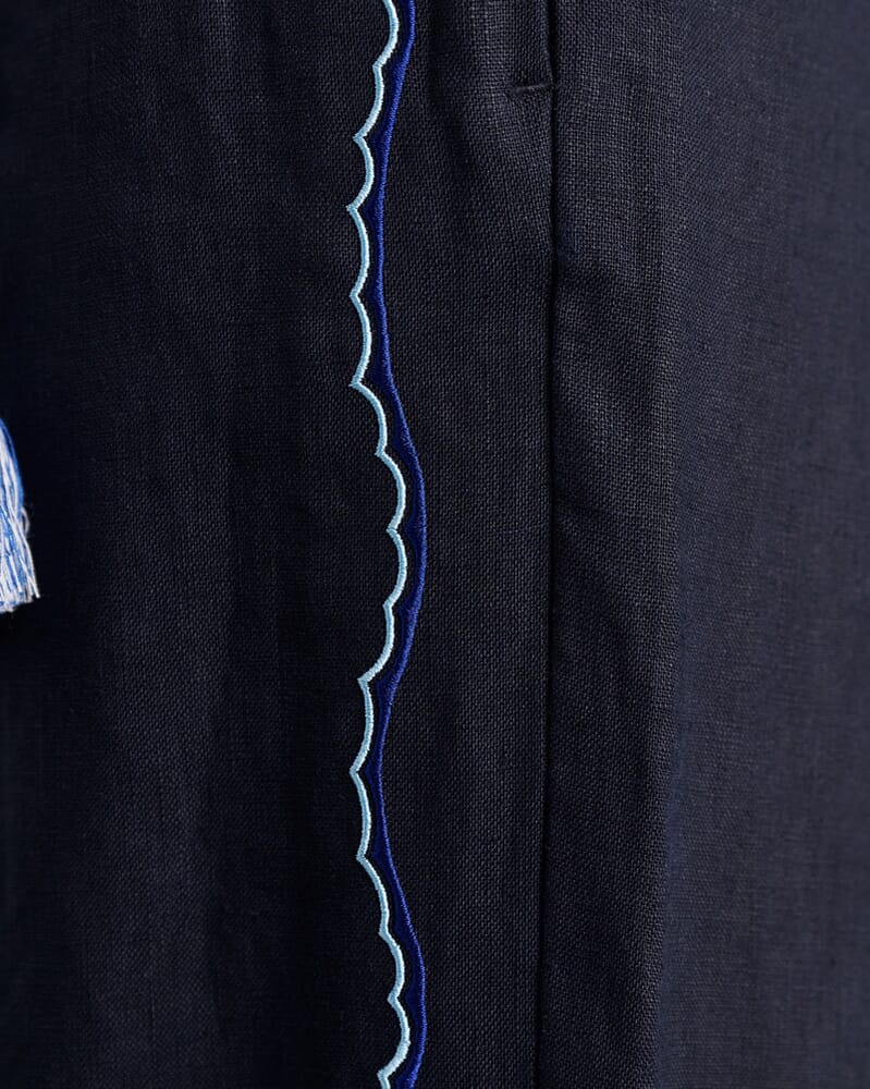 Seahorse Linen Pull On Pant in INK