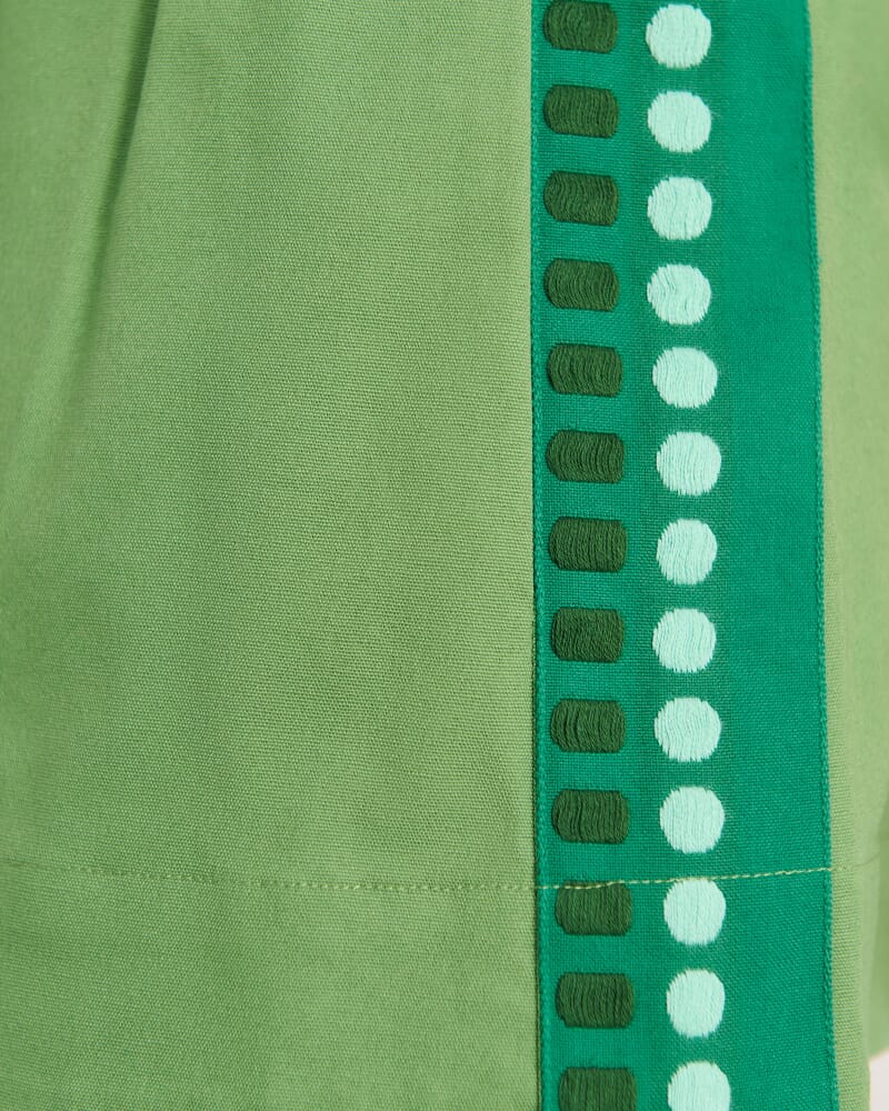 Canvas Contrast Short in GREEN MULTI