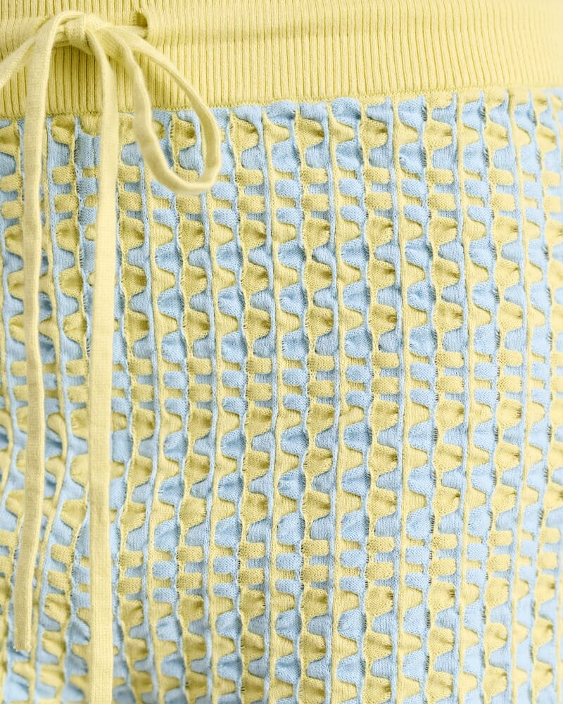 Kelly Contrast Knit Short in BLUE/YELLOW