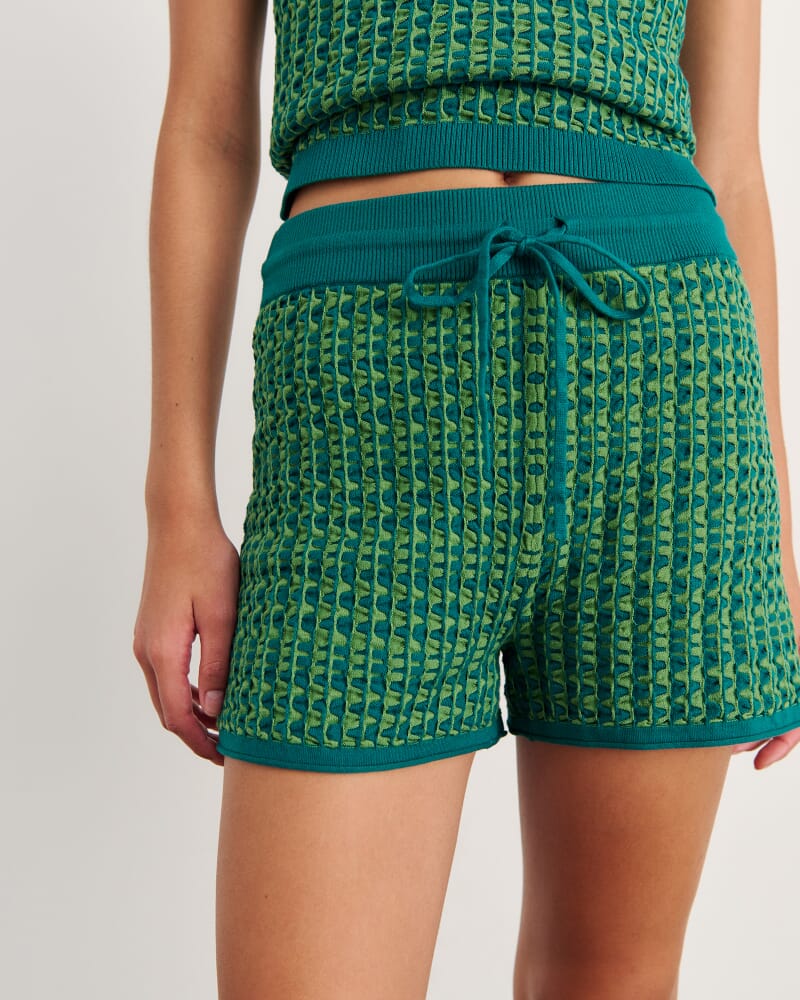 Kelly Contrast Knit Short in GREEN MULTI