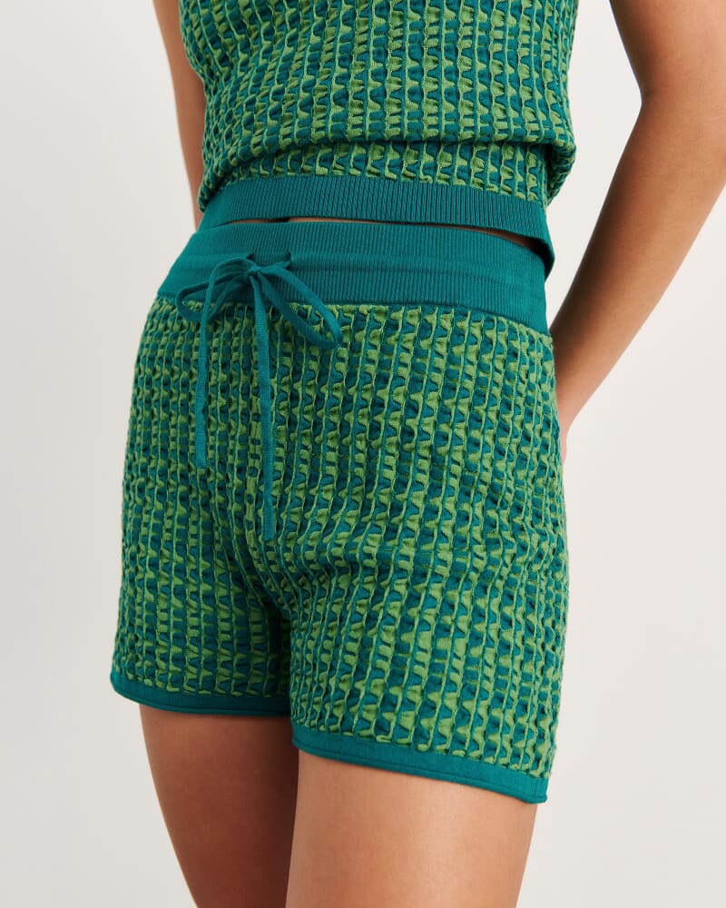 Kelly Contrast Knit Short in GREEN MULTI