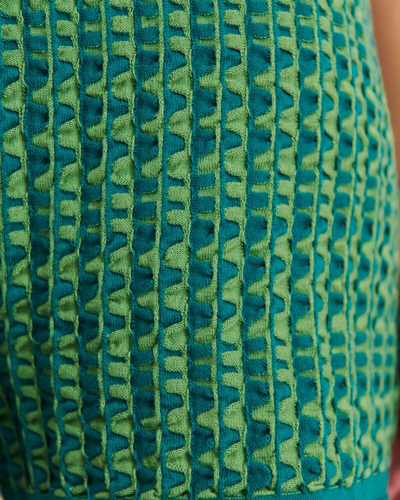 Kelly Contrast Knit Short in GREEN MULTI