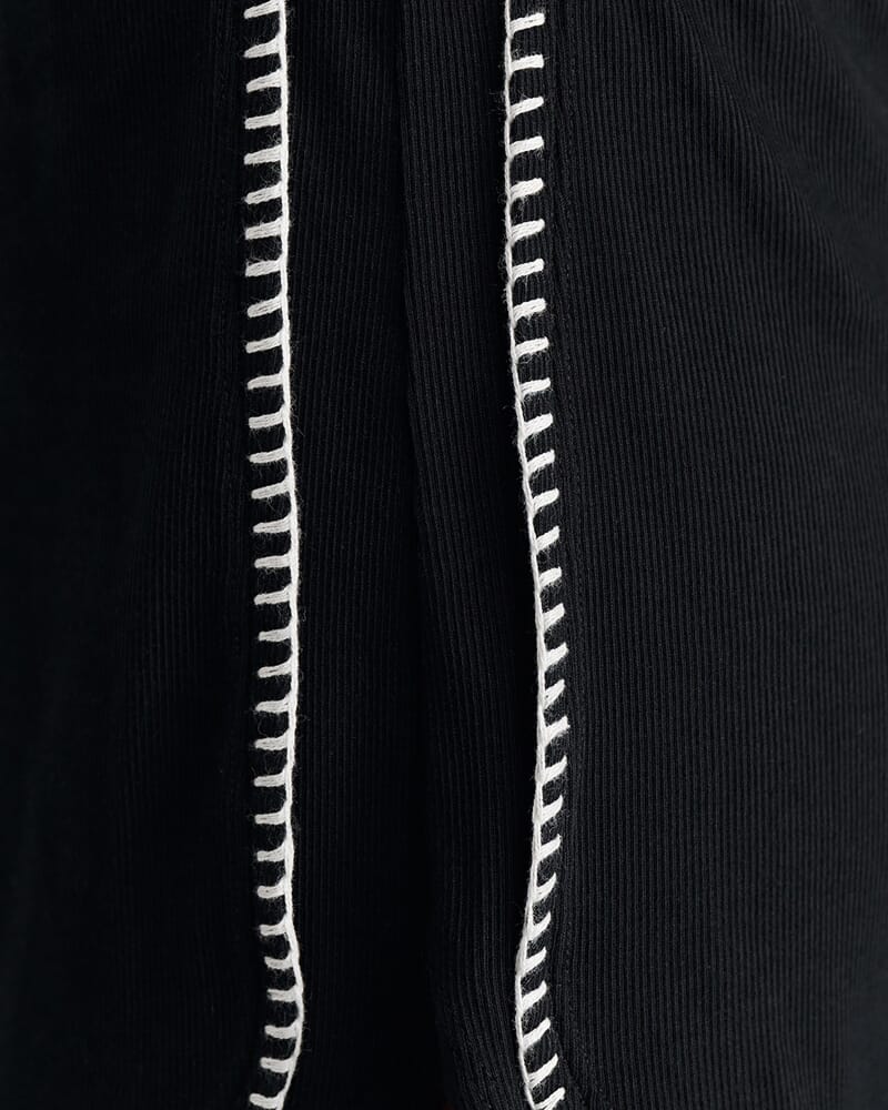 Celina Blanket Stitch Short in BLACK