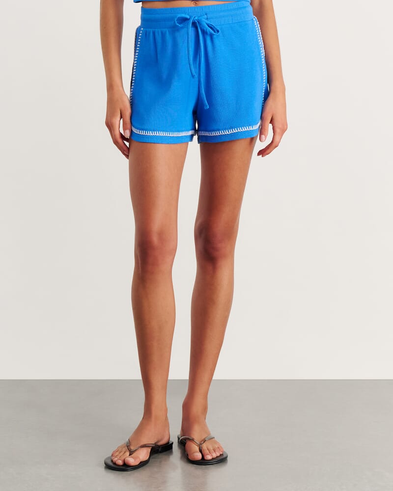 Celina Blanket Stitch Short in BRIGHT BLUE