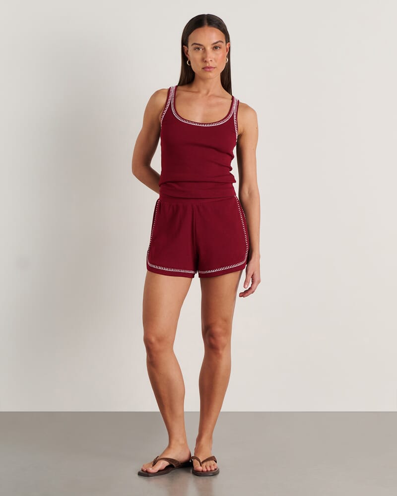 Celina Short in BURGUNDY