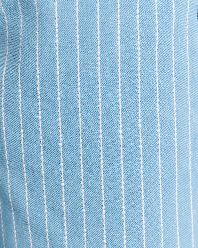 Nfw Stripe Denim Short in PALE BLUE/WHITE