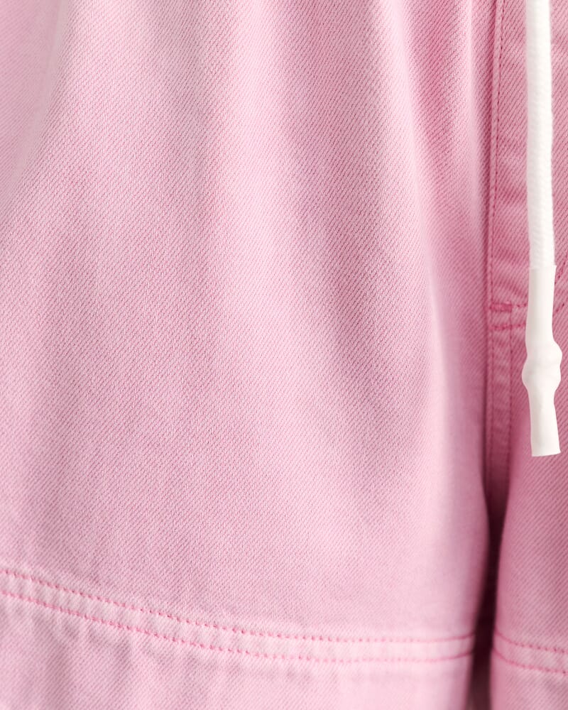 Loe Denim Pull On Short in PINK