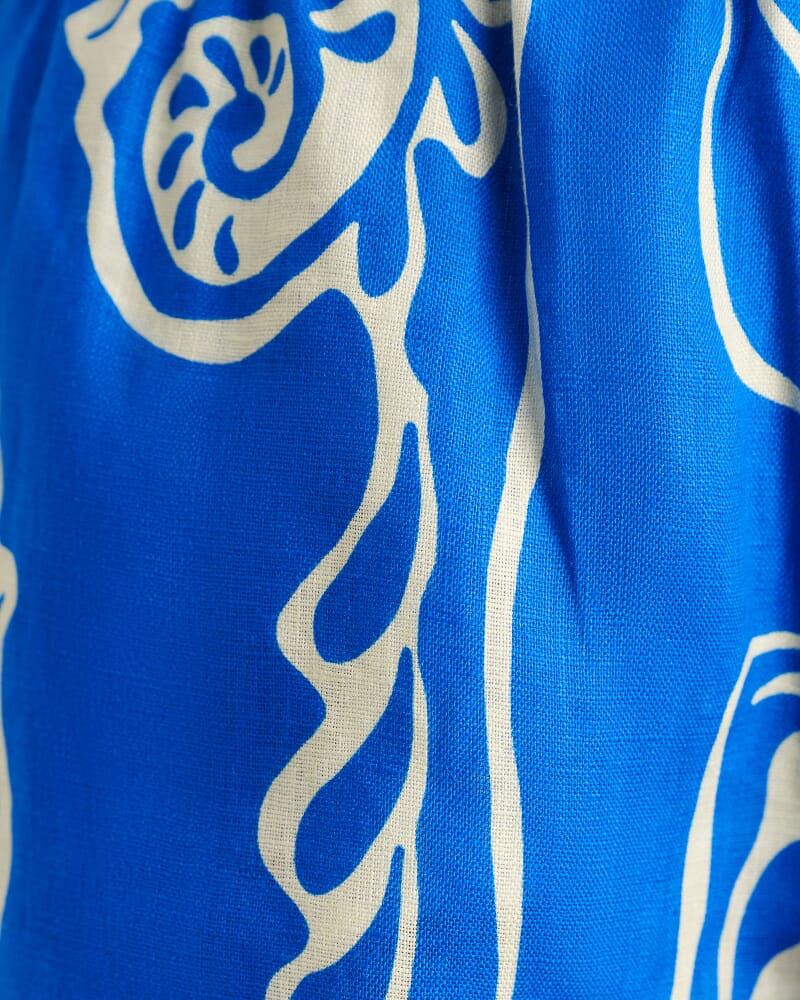 Ceezee Linen Pull On Short in BLUE MULTI