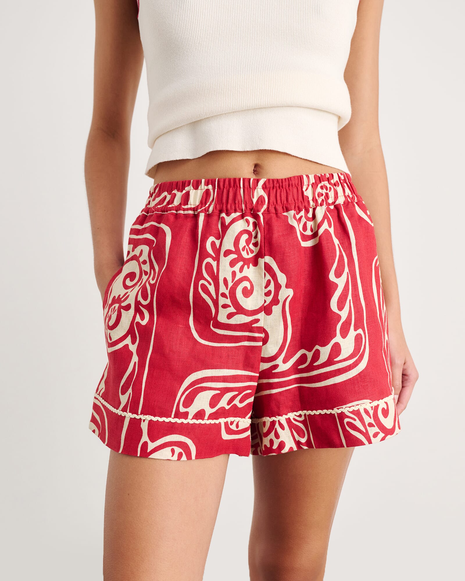 Ceezee Linen Pull On Short