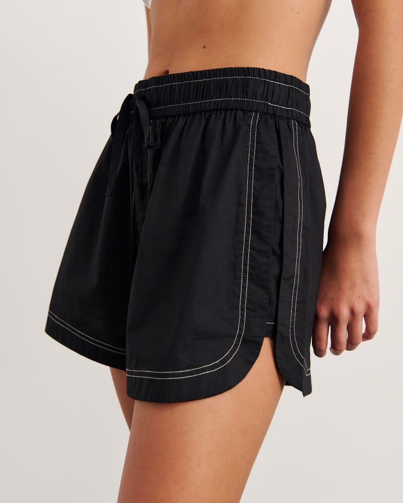 Eden Cotton Relaxed Short in BLACK