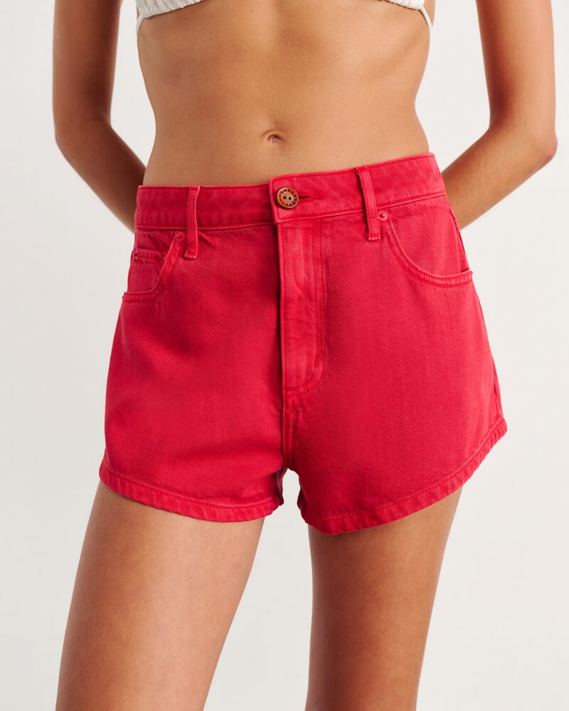 Nfw Garment Dye Micro Short in RED