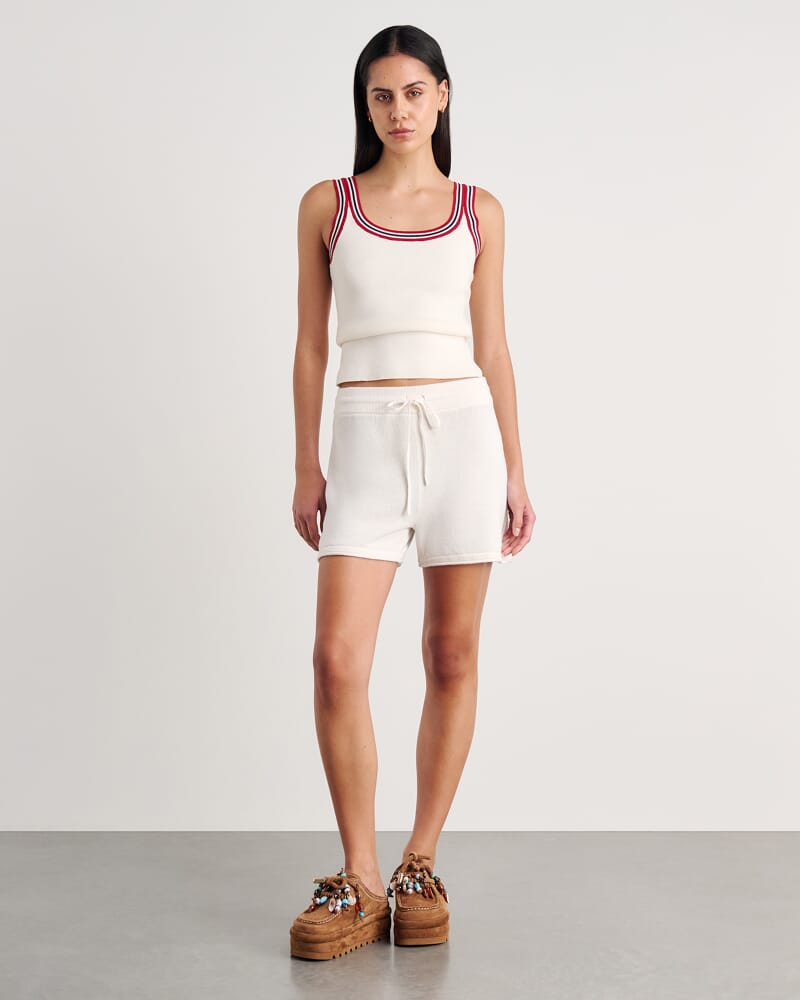 Brita Knit Pull On Short in MILK