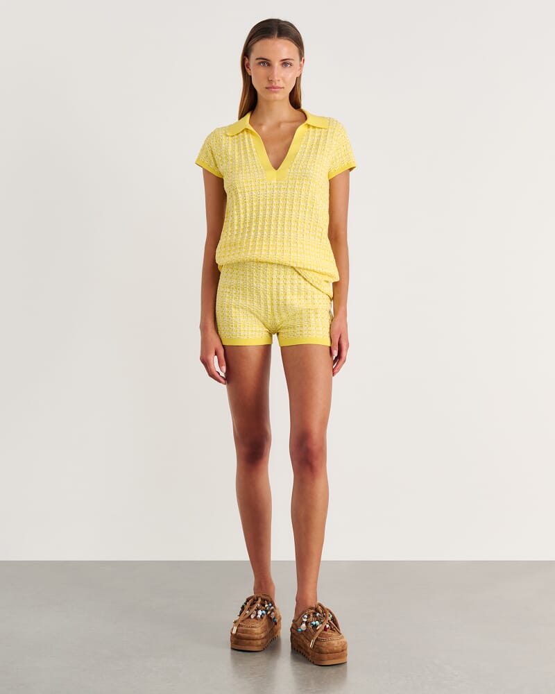 Nfw Mini Knit Short in YELLOW MULTI