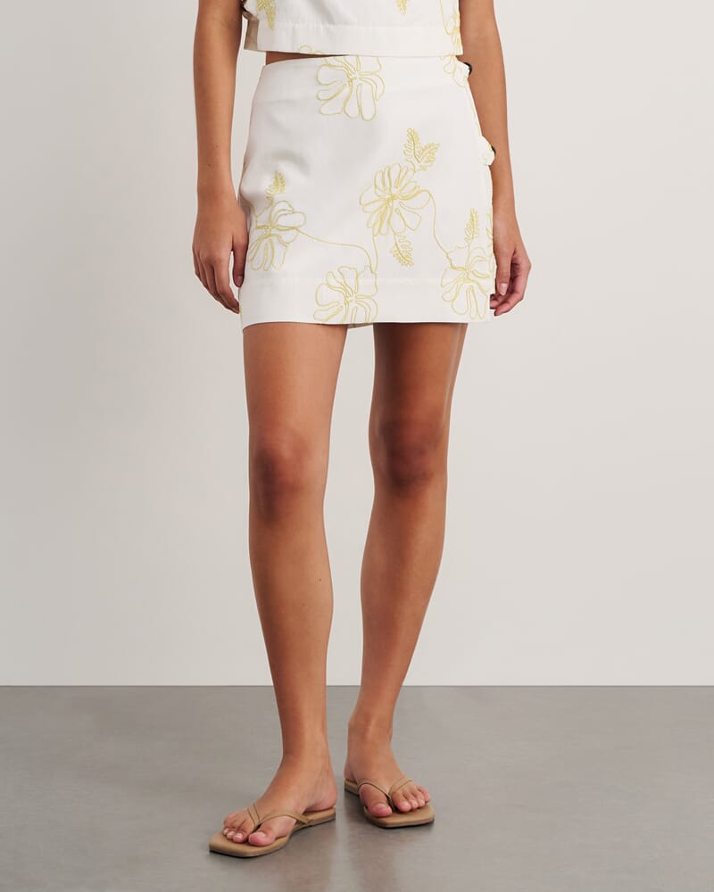 Cornelia Beaded Skirt in CITRUS