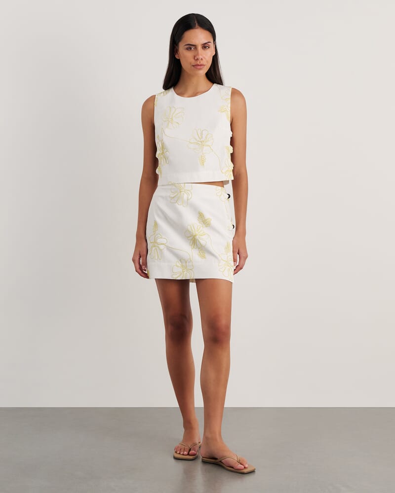 Cornelia Beaded Skirt in CITRUS