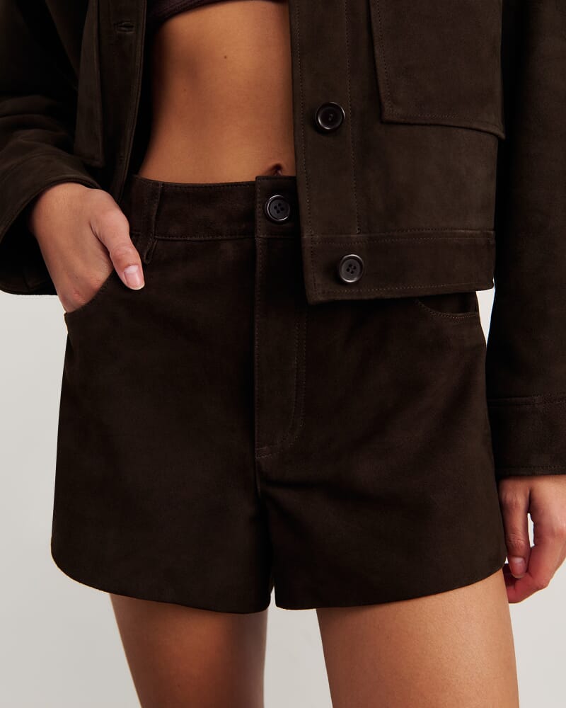 Ophelia Suede Short in DARK CHOCOLATE